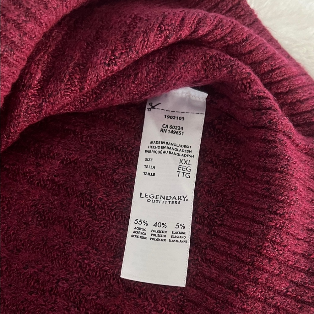 NWT Legendary Outfitters Women's Cozy Cable Knit Sweater,Garnet,Burgundy,SizeXXL - Picture 12 of 13
